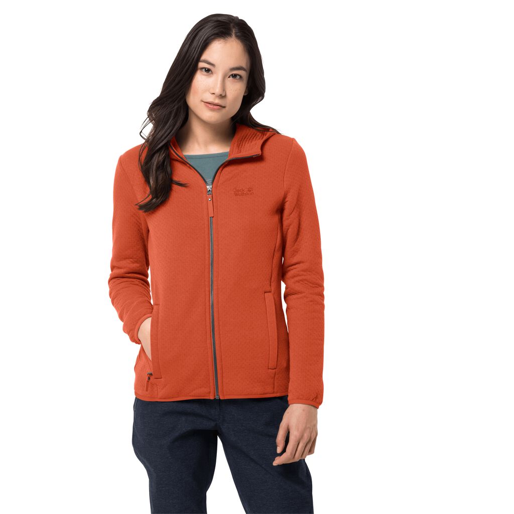 Jack Wolfskin NATORI HOODED fleece ζακετεσ γυναικεια πορτοκαλι | GR3841324